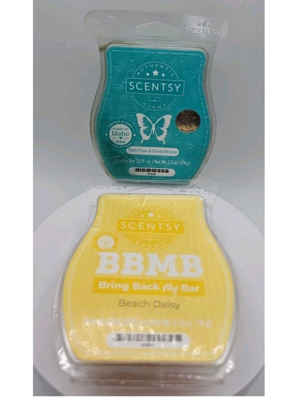 Scentsy Palm Trees & Ocean Breeze And Beach Daisy Wax Bars 2.6oz x2